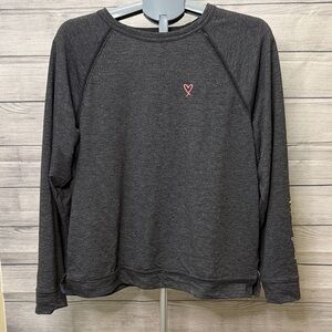 Victoria's Secret Dark Gray Lightweight Sweatshirt with Peekaboo Back, size L